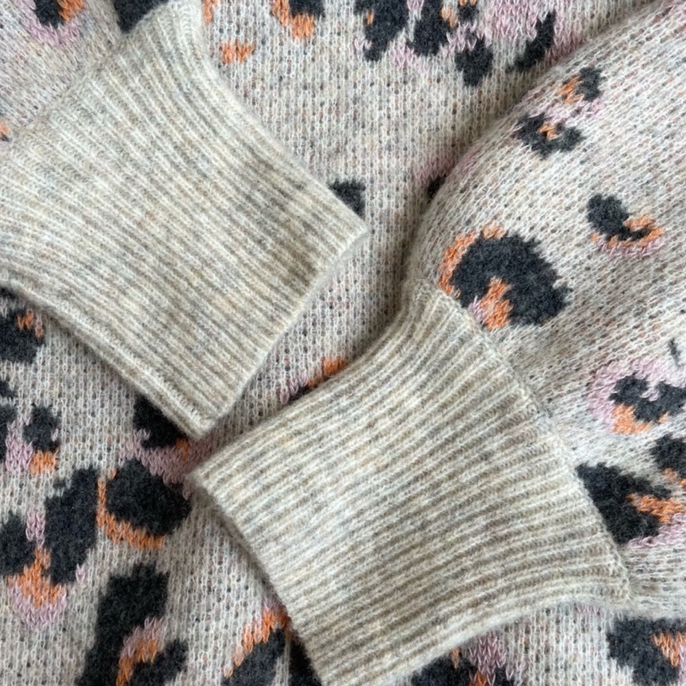 Anthropology cowl neck long sweater or dress rainbow leopard print - Picture 7 of 7